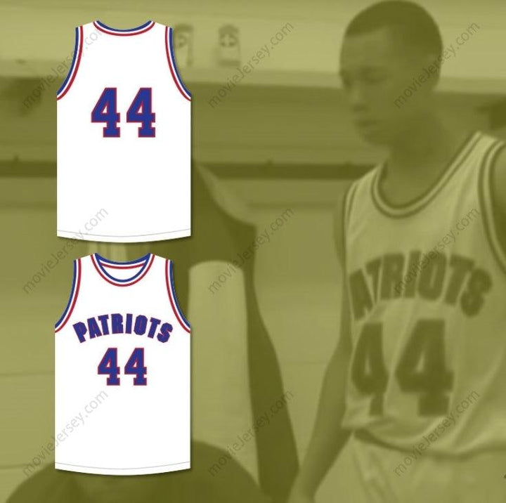 PERSONALIZA CUALQUIER Nombre Número REGGIE REYNOLDS 44 WILL FOSTER HIGH SCHOOL PATRIOTS CAMISETA BLANCA DE BALONCESTO LAS ZAPATILLAS ROJAS 1 Cosido Superior S-6XL