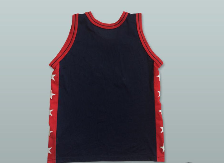 PERSONALIZADA Cualquier Nombre Número 1996 SELECCIÓN DE EE. UU. AZUL OSCURO BALONCESTO JERSEY JUGADOR Y NÚMERO PERSONALIZADO Costura Superior S-6XL