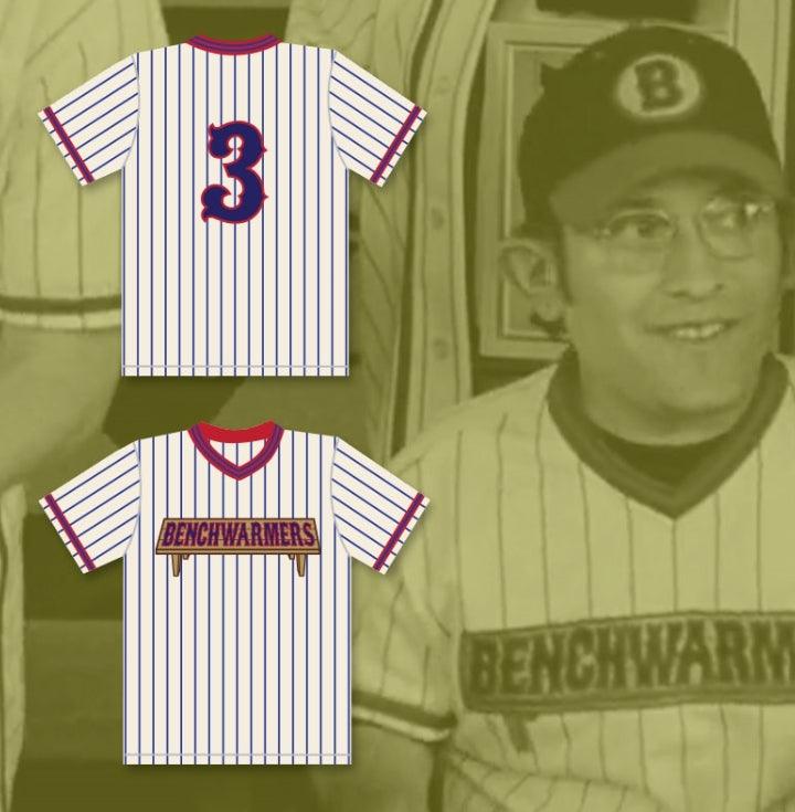 Camiseta de béisbol a rayas con el nombre y número personalizados de JOE GNOFFO MARCUS ELLWOOD 3 BENCHWARMERS, cosida, tallas S-6XL