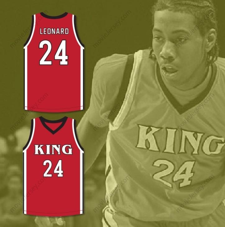 PERSONALIZA CUALQUIER Nombre Número KAWHI LEONARD 24 MARTIN LUTHER KING HIGH SCHOOL CAMISETA ROJA DE BALONCESTO 4 Costuras Superiores S-6XL