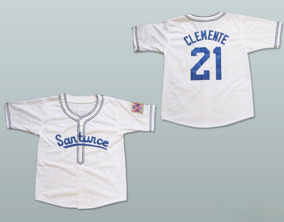 Camiseta de béisbol personalizada con cualquier nombre y número de ROBERTO CLEMENTE 21, SANTURCE CRABBERS, PUERTO RICO, todas las tallas, con costura superior, S-6XL