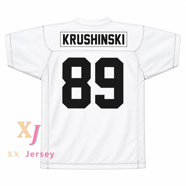 PERSONALIZA CUALQUIER Nombre Número WOODY HARRELSON KRUSHINSKI 89 CENTRAL HIGH SCHOOL WILDCATS Visitante Camiseta de Fútbol con Bordado Superior Tallas S-6XL
