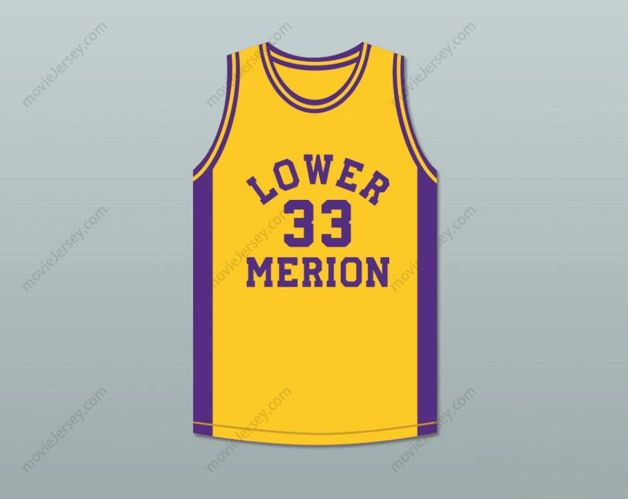 CUSTOM ANY Name Number  BRYANT 33 LOWER MERION HIGH SCHOOL ACES YELLOW BASKETBALL JERSEY 3 Top Stitched S-6XL