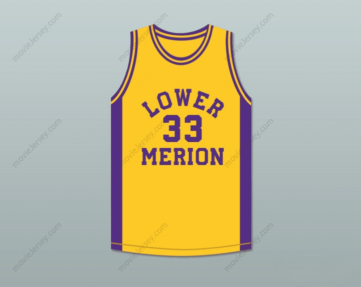CUSTOM ANY Name Number  BRYANT 33 LOWER MERION HIGH SCHOOL ACES YELLOW BASKETBALL JERSEY 3 Top Stitched S-6XL