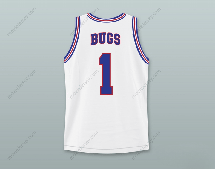CAMISETA DE BALONCESTO SPACE JAM BUGS BUNNY 1 TUNE SQUAD CON PARCHE DE BUGS BUNNY, CON CUALQUIER NOMBRE Y NÚMERO, COSTURAS SUPERIORES, TALLAS S-6XL