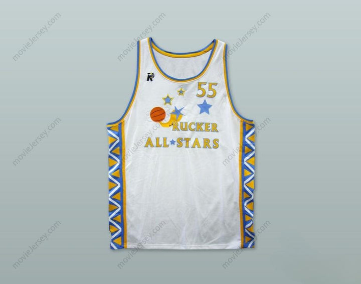 PERSONALIZADO Cualquier Nombre Número 1996 ESTILO RUCKER ALL STARS 55 CAMISETA BALONCESTO Blanca Cosida S-6XL