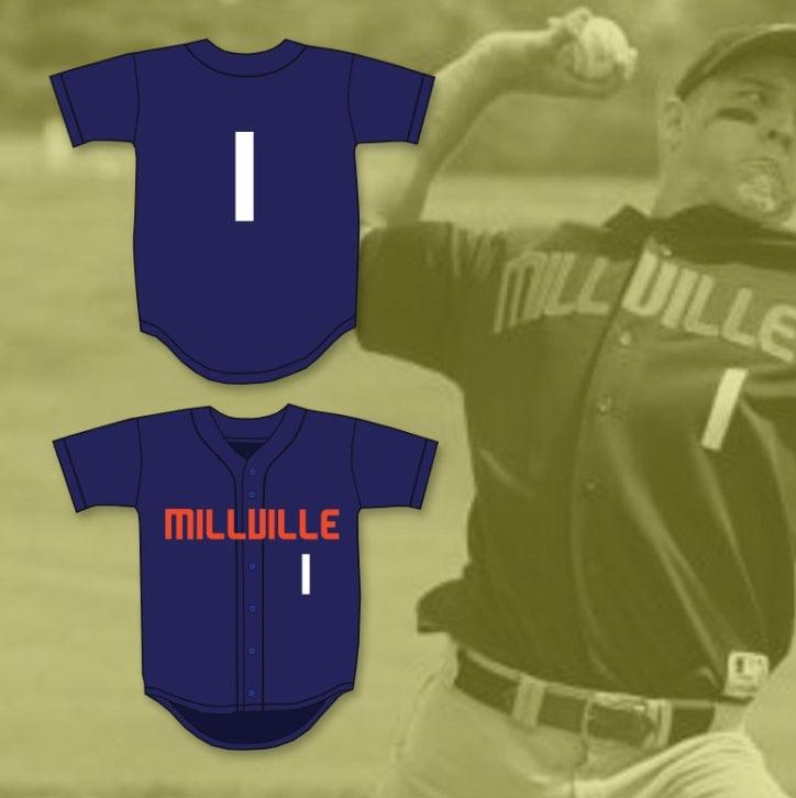 Personaliza Cualquier Nombre Número MIKE TROUT 1 CAMISETA DE BÉISBOL AZUL MARINO THUNDERBOLTS DE PREPARATORIA 1 Superior Cosido S-6XL
