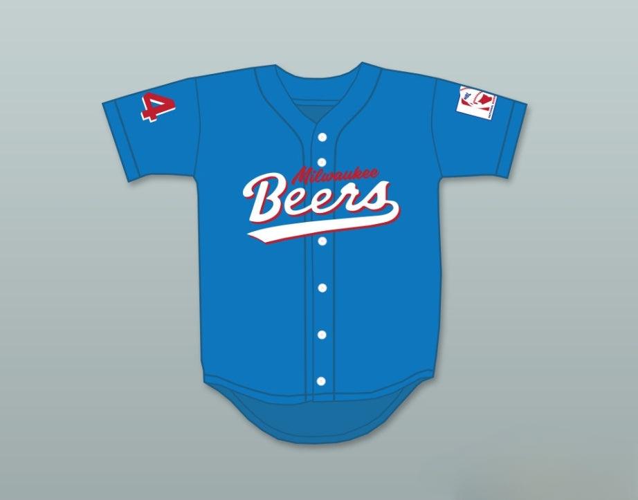 Custom Any Name Number JOE COOPER 44  BEERS DELUXE BASEKETBALL BLUE BASEBALL JERSEY Top Stitched S-6XL