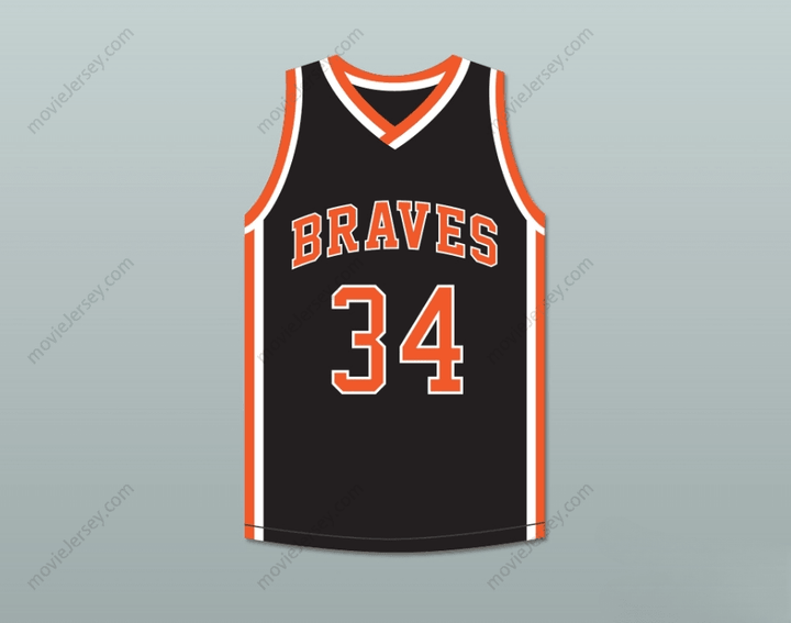 CAMISETA DE BALONCESTO NEGRA DE LOS BRAVES DEL INSTITUTO SCOTT COUNTY CENTRAL DE OTTO PORTER JR. CON NOMBRE Y NÚMERO PERSONALIZADOS 34 Talla S-6XL con Costuras 1
