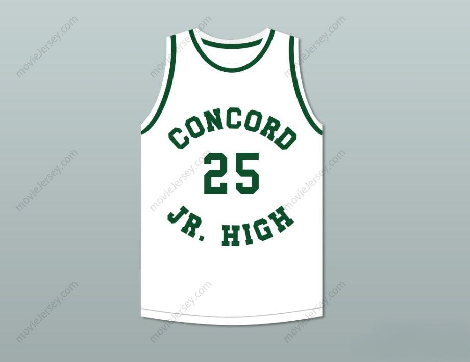 PERSONALIZA CUALQUIER Nombre Número SHAWN KEMP 25 CAMISETA DE BALONCESTO BLANCA DE LA ESCUELA SECUNDARIA CONCORD Confeccionada S-6XL