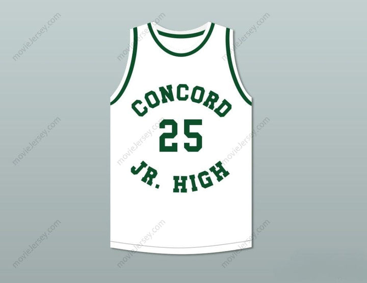 PERSONALIZA CUALQUIER Nombre Número SHAWN KEMP 25 CAMISETA DE BALONCESTO BLANCA DE LA ESCUELA SECUNDARIA CONCORD Confeccionada S-6XL