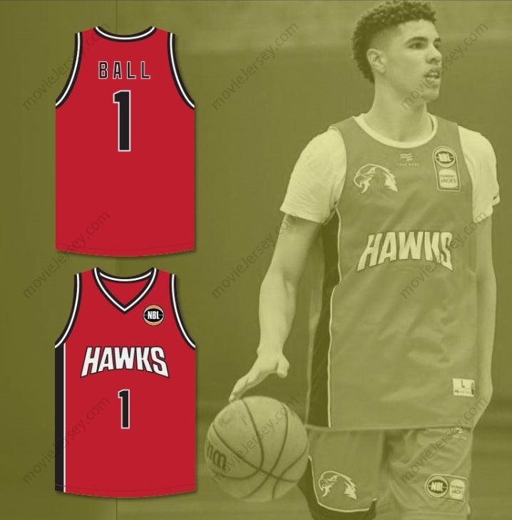 PERSONALIZA Cualquier Nombre Número LAMELO BALL 1 CAMISETA DE BALONCESTO ROJA DE ILLAWARRA 1 Top Cosido S-6XL