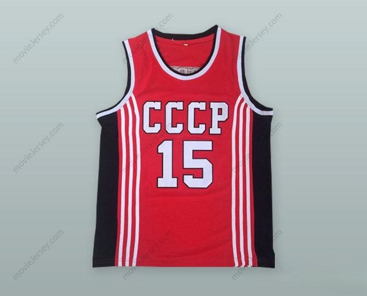 PERSONALIZA CUALQUIER Nombre Número ARVYDAS SABONIS 15 UNIÓN SOVIÉTICA CCCP ROJO CAMISETA DE BALONCESTO Bordado Tallas S-6XL