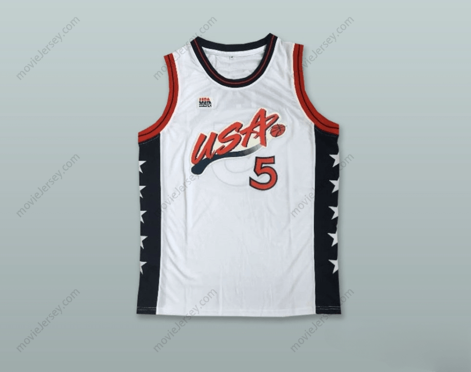 PERSONALIZADO Cualquier Nombre Número 1996 GRANT HILL 5 USA TEAM CAMISETA DE BALONCESTO LOCAL Cosida Tallas S-6XL
