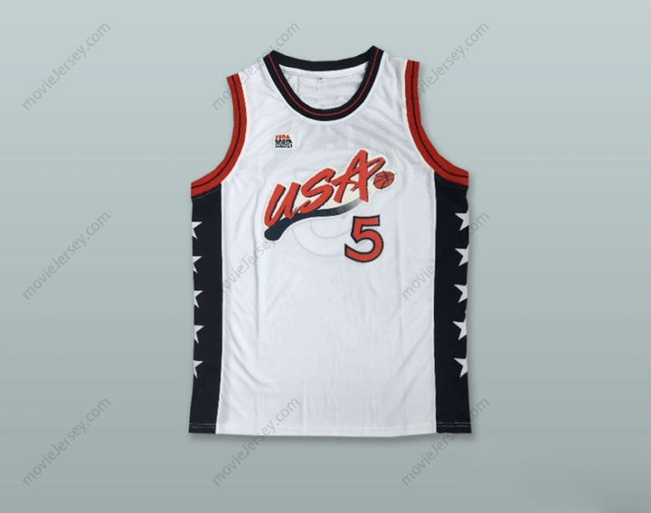 PERSONALIZADO Cualquier Nombre Número 1996 GRANT HILL 5 USA TEAM CAMISETA DE BALONCESTO LOCAL Cosida Tallas S-6XL