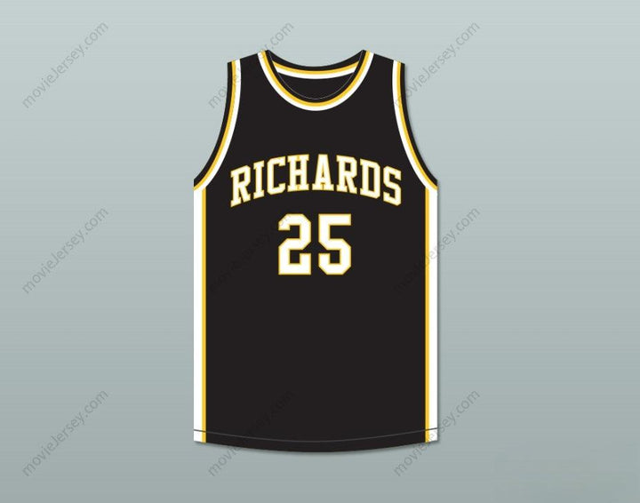 PERSONALIZADA cualquier nombre número DWYANE WADE 25 HAROLD L. RICHARDS HIGH SCHOOL BULLDOGS CAMISETA DE BALONCESTO NEGRA 3 costuras superiores S-6XL