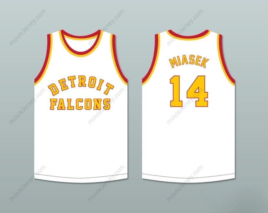 CUSTOM ANY Name Number STAN MIASEK 14 DETROIT FALCONS WHITE BASKETBALL JERSEY Top Stitched S-6XL