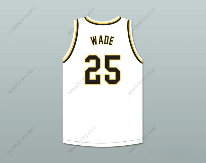PERSONALIZADO CUALQUIER Nombre Número DWYANE WADE 25 HAROLD L. RICHARDS HIGH SCHOOL BULLDOGS CAMISETA DE BALONCESTO BLANCA 2 Costuras Dobles S-6XL