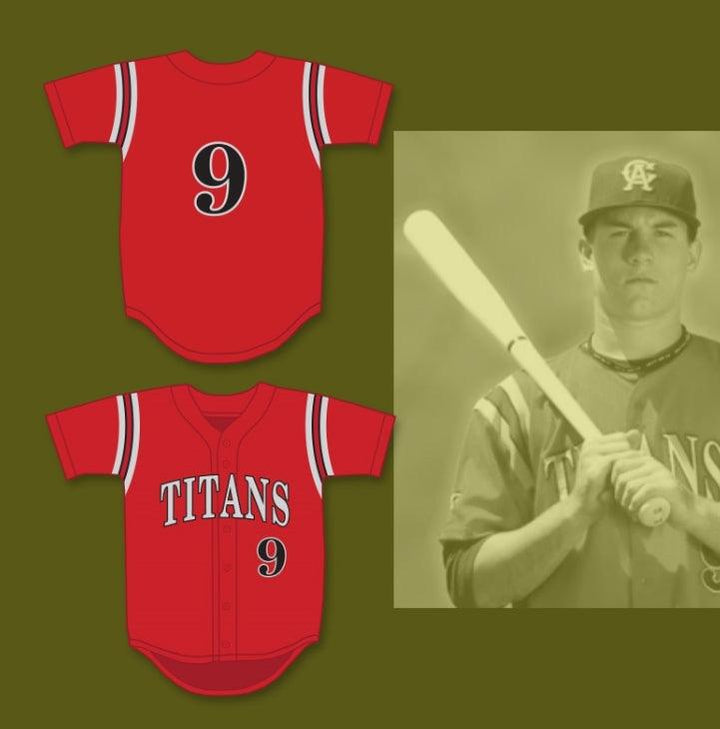 Camiseta de béisbol ROJA de la escuela secundaria CARL ALBERT REALMUTO 9 de cualquier nombre y número personalizado. 1 costura superior S-6XL