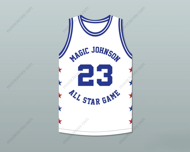 CUSTOM ANY Name Number WAYMAN TISDALE 23 MAGIC JOHNSON ALL STAR GAME WHITE BASKETBALL JERSEY 1990 MIDSUMMER NIGHT'S MAGIC CHARITY EVENT Top Stitched S-6XL
