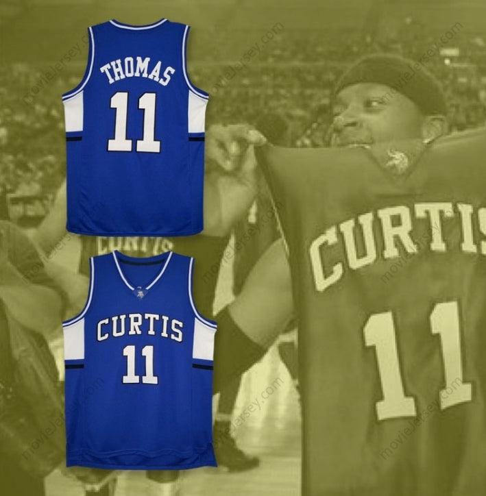 PERSONALIZA Cualquier Nombre Número ISAIAH THOMAS 11 CURTIS SENIOR HIGH SCHOOL VIKINGS AZUL CAMISETA DE BALONCESTO Cosida S-6XL