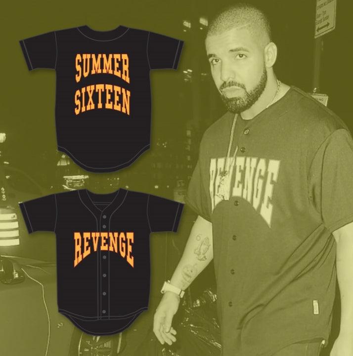 Camiseta de béisbol DRAKE SUMMER SIXTEEN REVENGE con número y nombre personalizados, cosida, tallas S-6XL