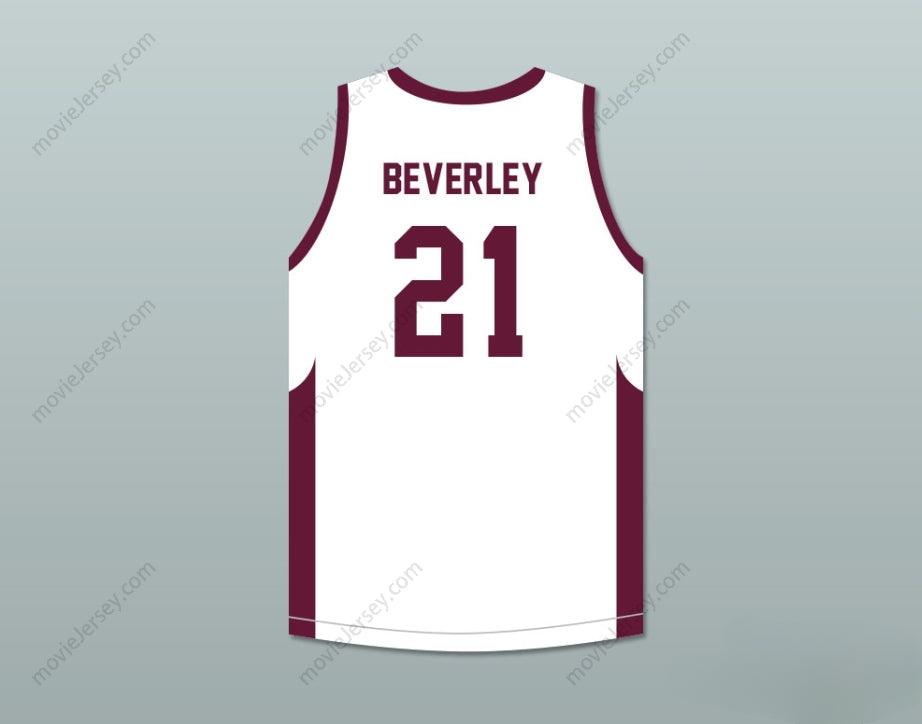 PERSONALIZA Cualquier Nombre Número PATRICK BEVERLEY 21 JOHN MARSHALL METROPOLITAN HIGH SCHOOL COMMANDOS Camiseta Blanca de Baloncesto Cosida S-6XL