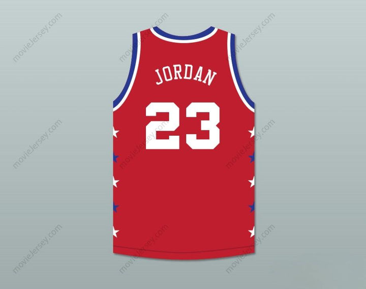 PERSONALIZADO CUALQUIER Nombre Número MICHAEL 23 MAGIC JOHNSON PARTIDO DE LAS ESTRELLAS CAMISETA DE BALONCESTO ROJA 1990 EVENTO BENÉFICO NOCHE MÁGICA DE VERANO Costura Superior S-6XL