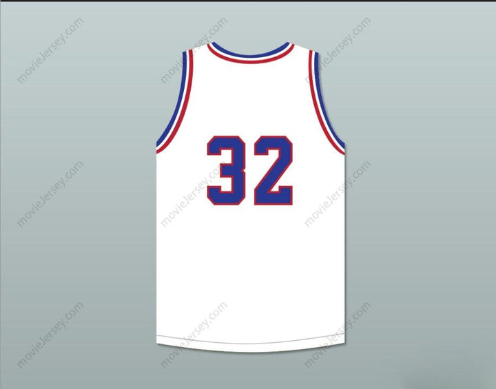 PERSONALIZA CUALQUIER Nombre Número ROSCOE 32 CAMISETA DE BALONCESTO BLANCA DE LOS PATRIOTS DE LA ESCUELA SECUNDARIA WILL FOSTER LAS ZAPATILLAS ROJAS Confección superior S-6XL