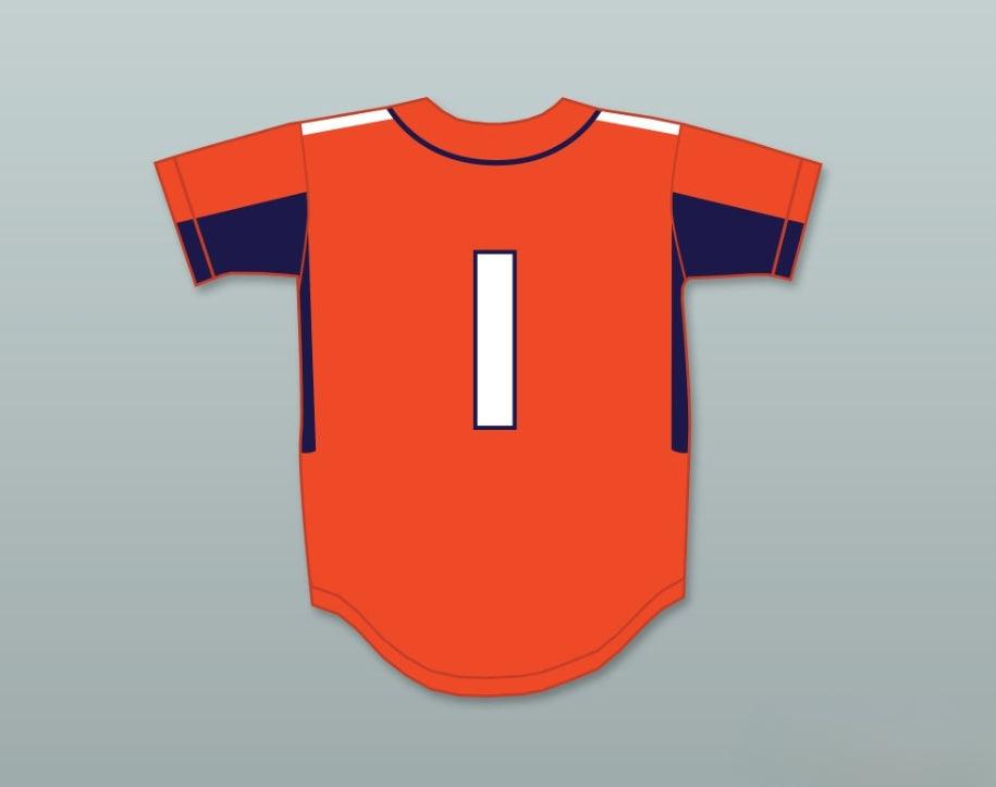 Camiseta de béisbol naranja con el nombre y número personalizados de MIKE TROUT 1 THUNDERBOLTS DE PREPARATORIA (SENIOR HIGH SCHOOL) 3, con costuras superiores, tallas S-6XL