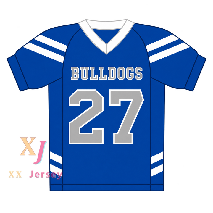 Custom Sawyer Higgins 27 Bulldogs School Football Jersey