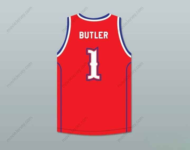 PERSONALIZADO Cualquier Nombre Número JIMMY BUTLER 1 COUGARS DE SECUNDARIA ROJO CAMISETA DE BALONCESTO Cosido S-6XL