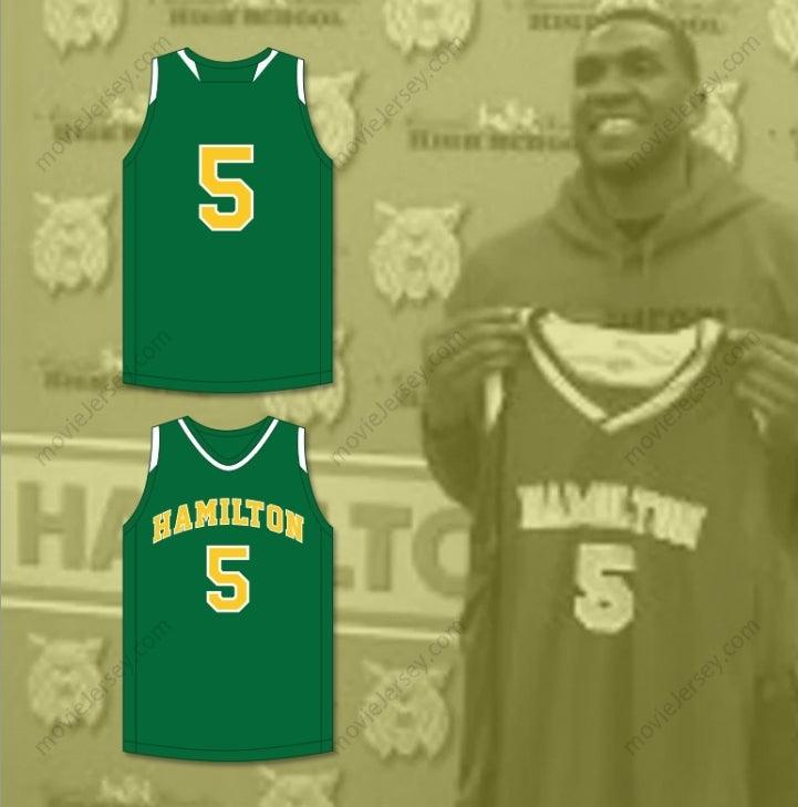 PERSONALIZA CUALQUIER Nombre Número KEVON LOONEY 5 ALEXANDER HIGH SCHOOL WILDCATS VERDE BALONCESTO JERSEY 5 Costuras superiores S-6XL