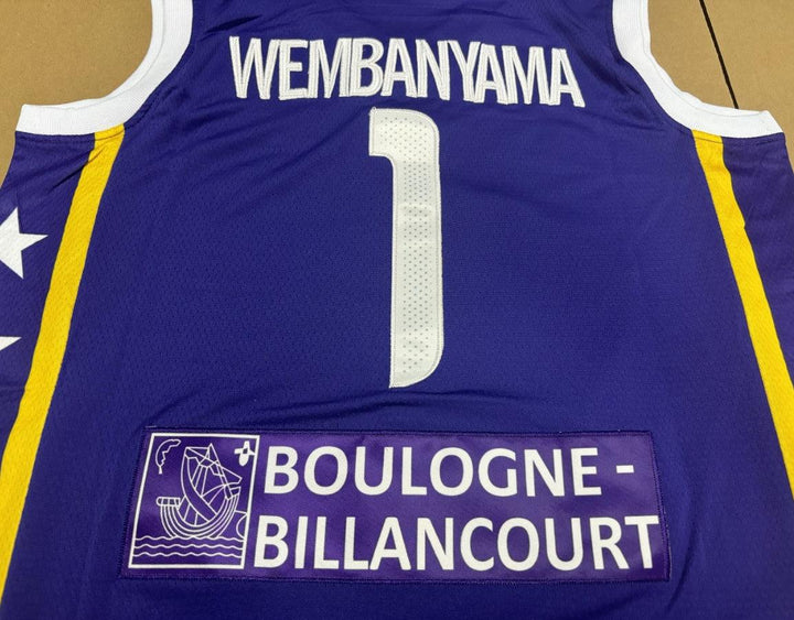 Camiseta de Baloncesto Masculina Wembanyama #1 Jersey Todo Cosido S-2XLCosido