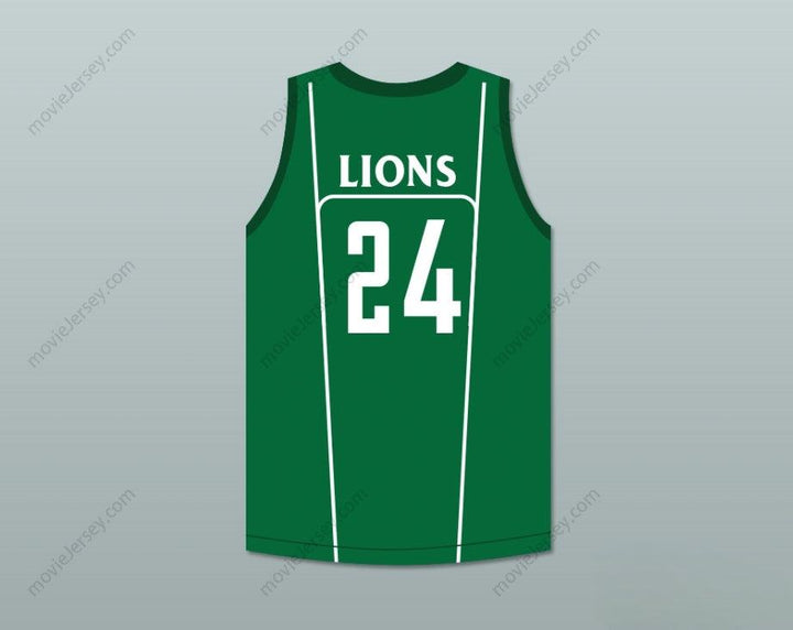 PERSONALIZADA Cualquier Nombre Número TACKO FALL 24 LIBERTY CHRISTIAN PREP LIONS Camiseta Verde de Baloncesto 1 Cosida S-6XL