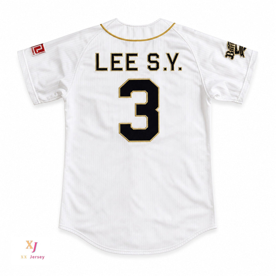 Personalizado Cualquier Nombre Número LEE S.Y. 3 ORIX BUFFALOES CAMISETA DE BÉISBOL CON PARCHES Cosido Superior S-6XL