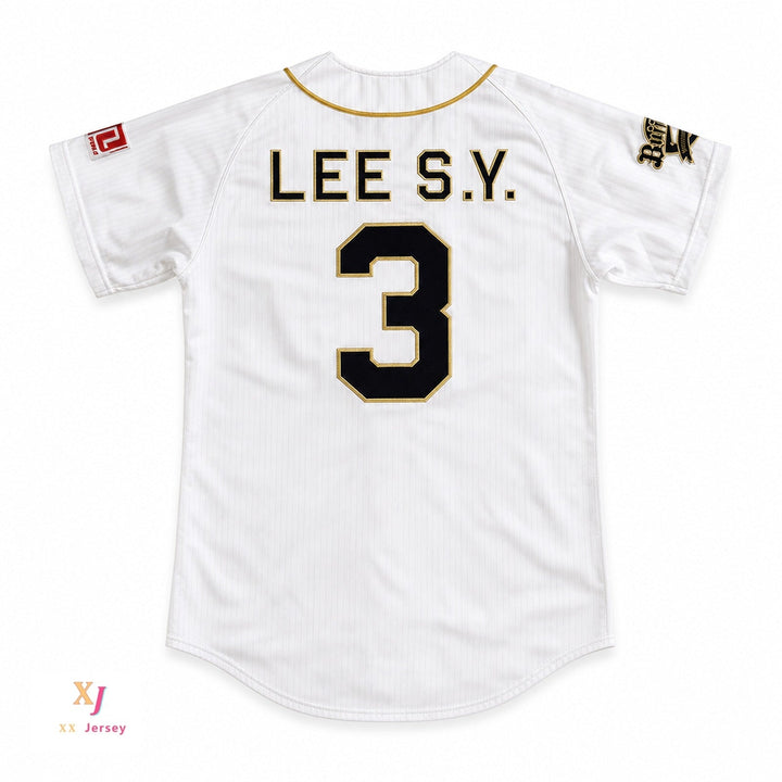 Personalizado Cualquier Nombre Número LEE S.Y. 3 ORIX BUFFALOES CAMISETA DE BÉISBOL CON PARCHES Cosido Superior S-6XL