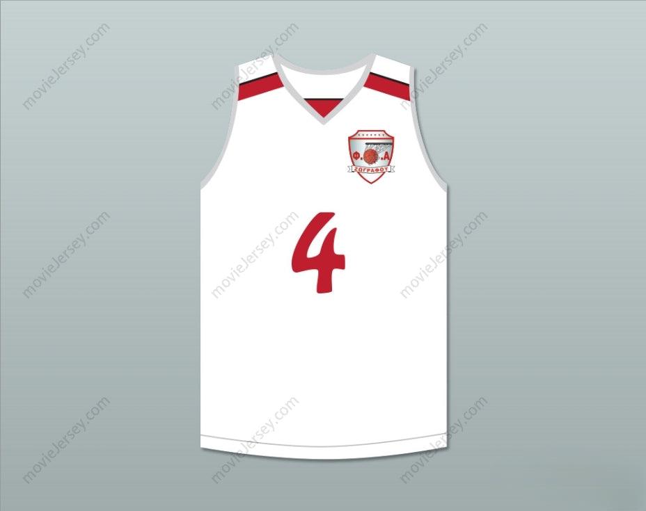 CUSTOM ANY Name Number GIANNIS ANTETOKOUNMPO 4 FILATHLITIKOS B.C. WHITE BASKETBALL JERSEY 2 Top Stitched S-6XL