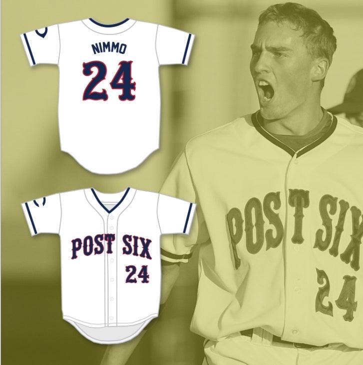 Personalizada cualquier nombre número BRANDON NIMMO 24 POST SIX CAMISETA DE BÉISBOL BLANCA 2 Costuras dobles S-6XL