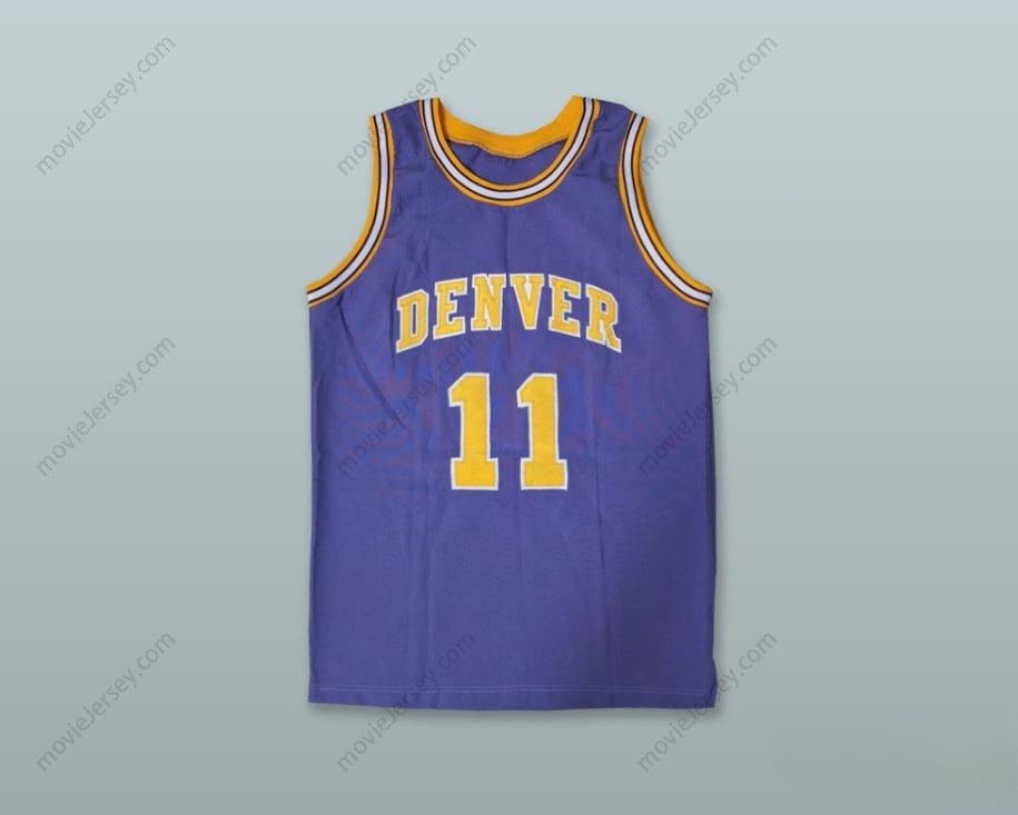 PERSONALIZA CUALQUIER Nombre Número LARRY BROWN 11 CAMISETA DE BALONCESTO MORADA Cosida Tallas S-6XL