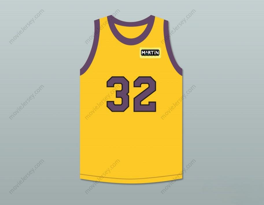 CUSTOM ANY Name Number AIR GORDON 32 YELLOW BASKETBALL JERSEY WITH MARTIN PATCH Top Stitched S-6XL