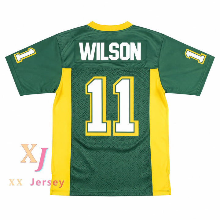 PERSONALIZADO Cualquier Nombre Número RUSSELL WILSON 11 ESCUELA UNIVERSITARIA COUGARS VERDE CAMISETA DE FÚTBOL Top Cosido S-6XL