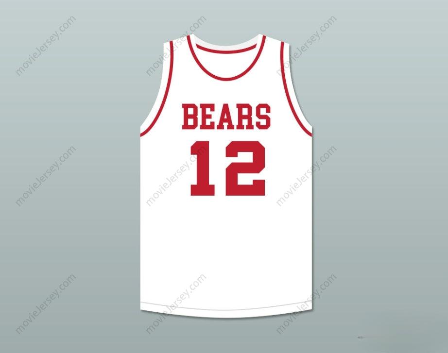 PERSONALIZA CUALQUIER Nombre Número MICHAEL 12 EMMA B TRASK MIDDLE SCHOOL BEARS JERSEY DE BALONCESTO BLANCO 2 Costuras Superior S-6XL