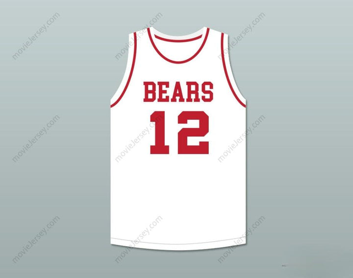PERSONALIZA CUALQUIER Nombre Número MICHAEL 12 EMMA B TRASK MIDDLE SCHOOL BEARS JERSEY DE BALONCESTO BLANCO 2 Costuras Superior S-6XL