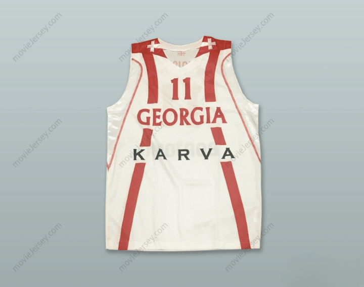 CUSTOM ANY Name Number MANUCHAR MARKOISHVILI 11 GEORGIA WHITE BASKETBALL JERSEY Top Stitched S-6XL