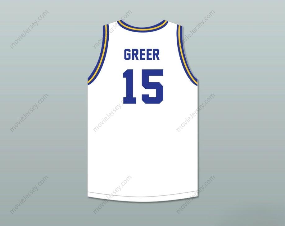 CAMISETA DE BALONCESTO BLANCA PERSONALIZABLE CON CUALQUIER Nombre Número HAL GREER 15 DE FREDERICK DOUGLASS JUNIOR AND SENIOR HIGH SCHOOL TIGERS 1 Bordado superior S-6XL