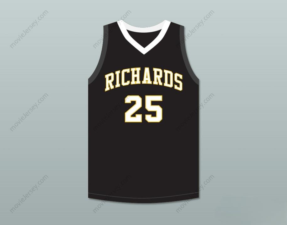 PERSONALIZADO CUALQUIER Nombre Número DWYANE WADE 25 HAROLD L. RICHARDS HIGH SCHOOL BULLDOGS CAMISETA DE BALONCESTO NEGRA 6 Bordado Superior S-6XL