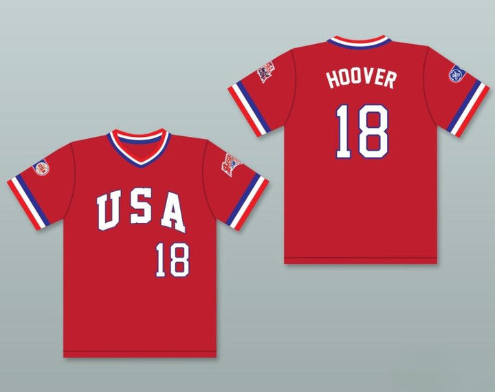 Camiseta de béisbol con nombre y número personalizados JOHN HOOVER 18 1984 USA TEAM, cosida, talla S-6XL