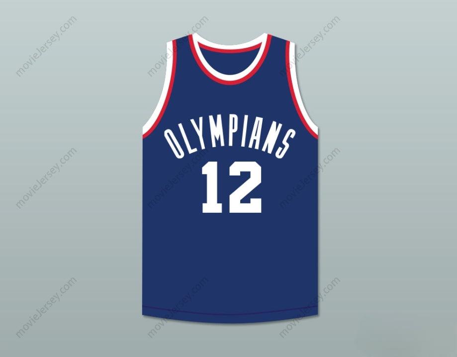 CUSTOM ANY Name Number RALPH BEARD 12  OLYMPIANS BLUE BASKETBALL JERSEY Top Stitched S-6XL