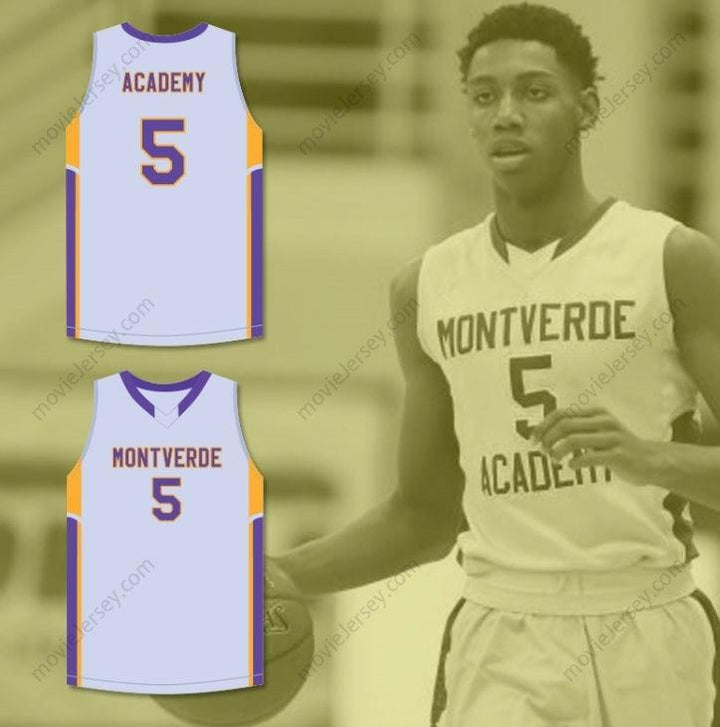 PERSONALIZA CUALQUIER Nombre Número R.J. BARRETT 5 CAMISETA DE BALONCESTO GRIS ACADEMY Bordada S-6XL